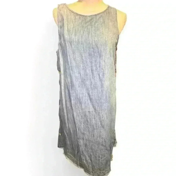 Universal Threads-Denim Dress w buttons down side/fringe bottom-women Med - Picture 1 of 4